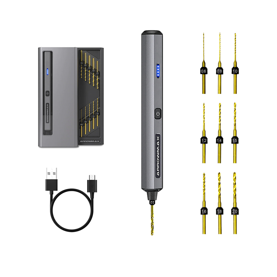Arrowmax Mini Electric Drill aluminum body with LED indicators – NOZL Store