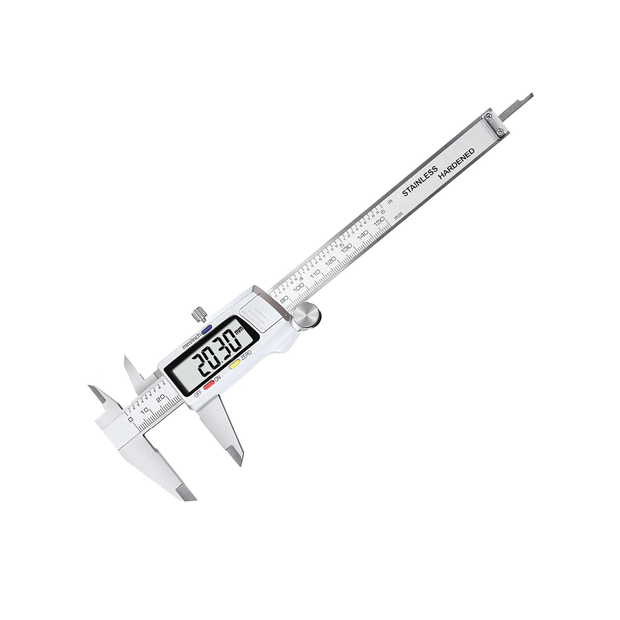 150mm digital caliper with LCD display and stainless steel body — precise measuring tool for makers and engineers.