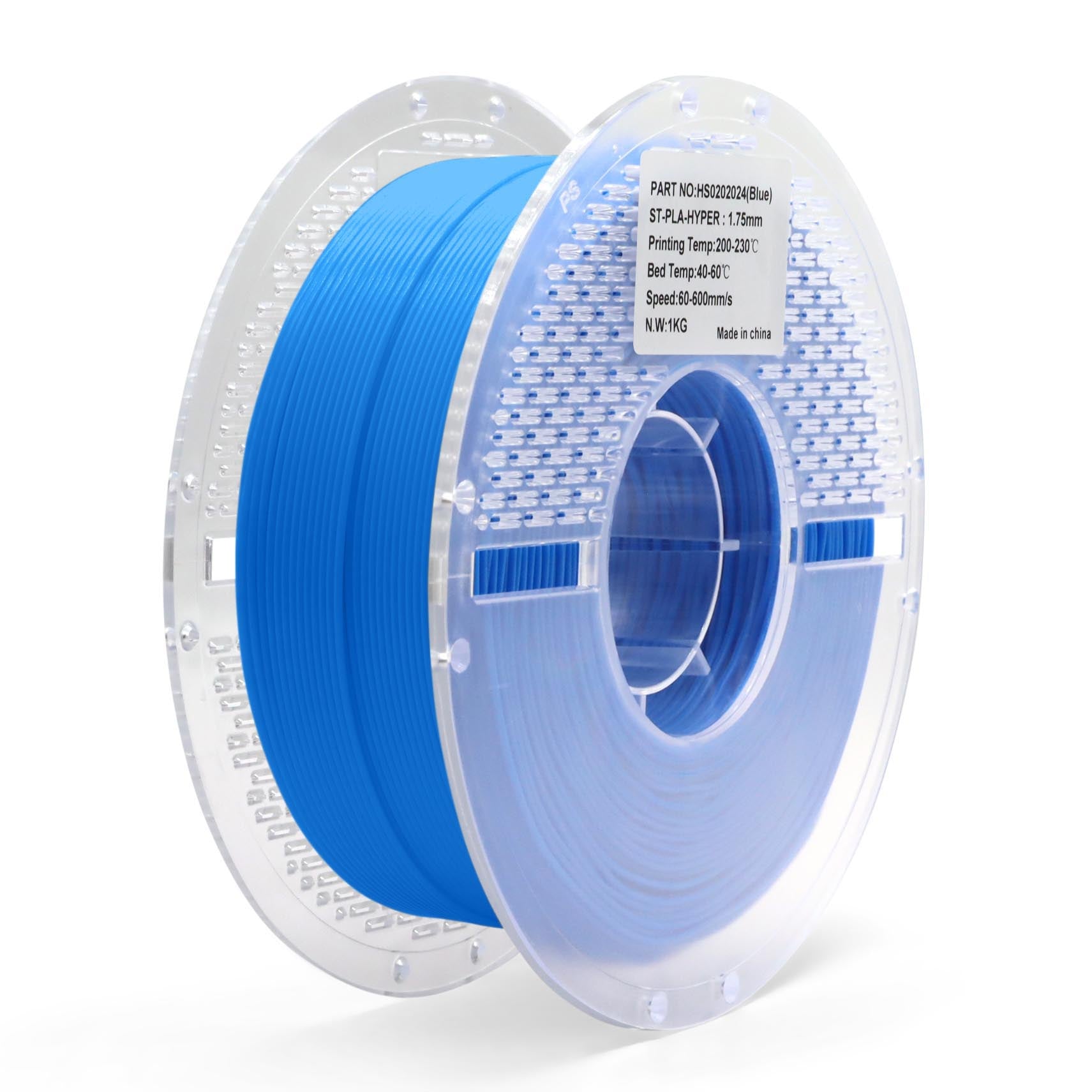 Blue PLA Hyper filament spool for 3D printing — high-speed, durable, and easy-to-print material with smooth layer finish and strong adhesion.
