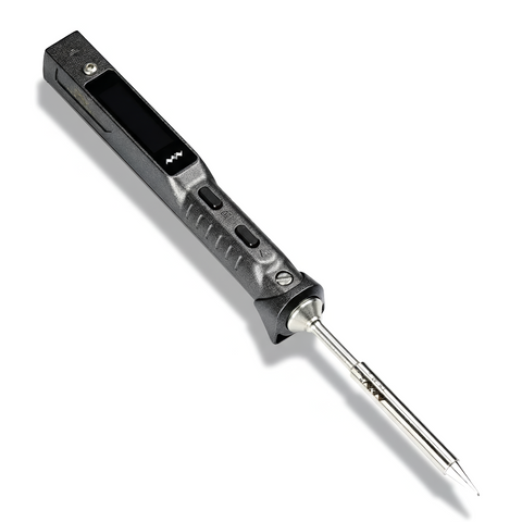 TS101 smart soldering iron with digital display, interchangeable tip, USB-C powered — compact and precise tool for makers.